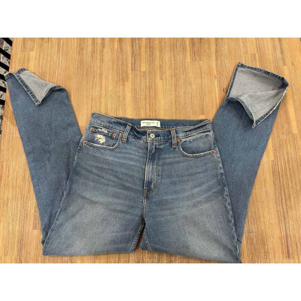 Abercrombie & Fitch High Rise Split Bottom Jean - Size 29 Midwash Denim